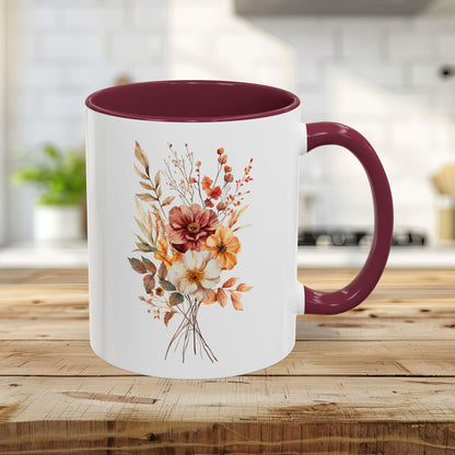 Autumn Dahlia Watercolor Bouquet Mug (11/15oz)