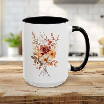 Autumn Dahlia Watercolor Bouquet Mug (11/15oz)
