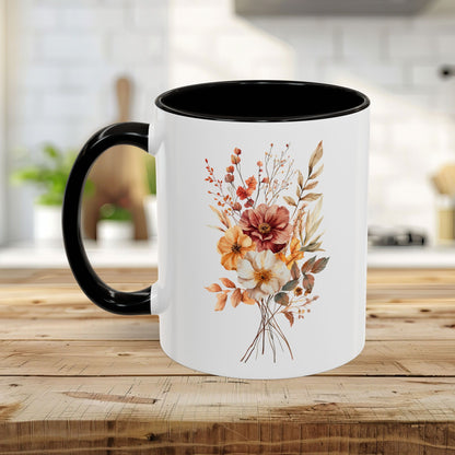 Autumn Dahlia Watercolor Bouquet Mug (11/15oz)