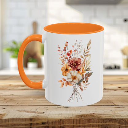 Autumn Dahlia Watercolor Bouquet Mug (11/15oz)