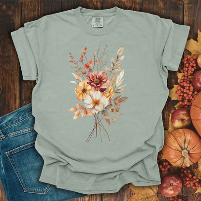 Autumn Dahlia Watercolor Bouquet T-Shirt