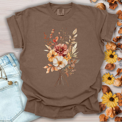 Autumn Dahlia Watercolor Bouquet T-Shirt