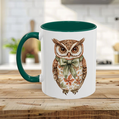 Autumn Floral Owl with Bow Mug (11/15oz)