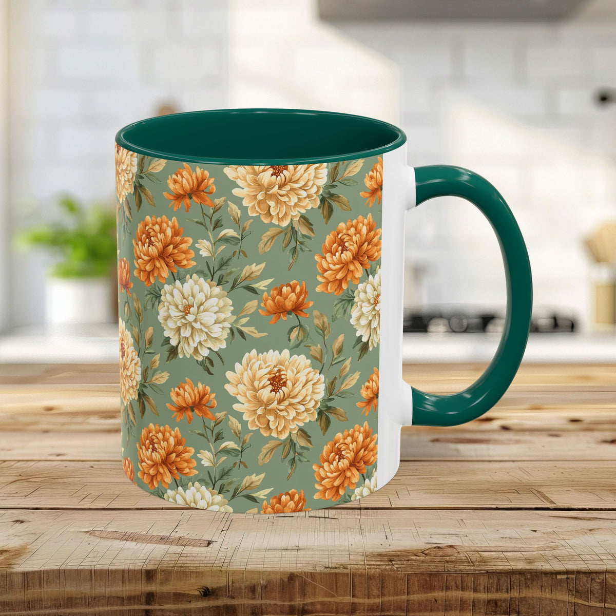 Autumn Floral Vintage Mums Mug (11/15oz)