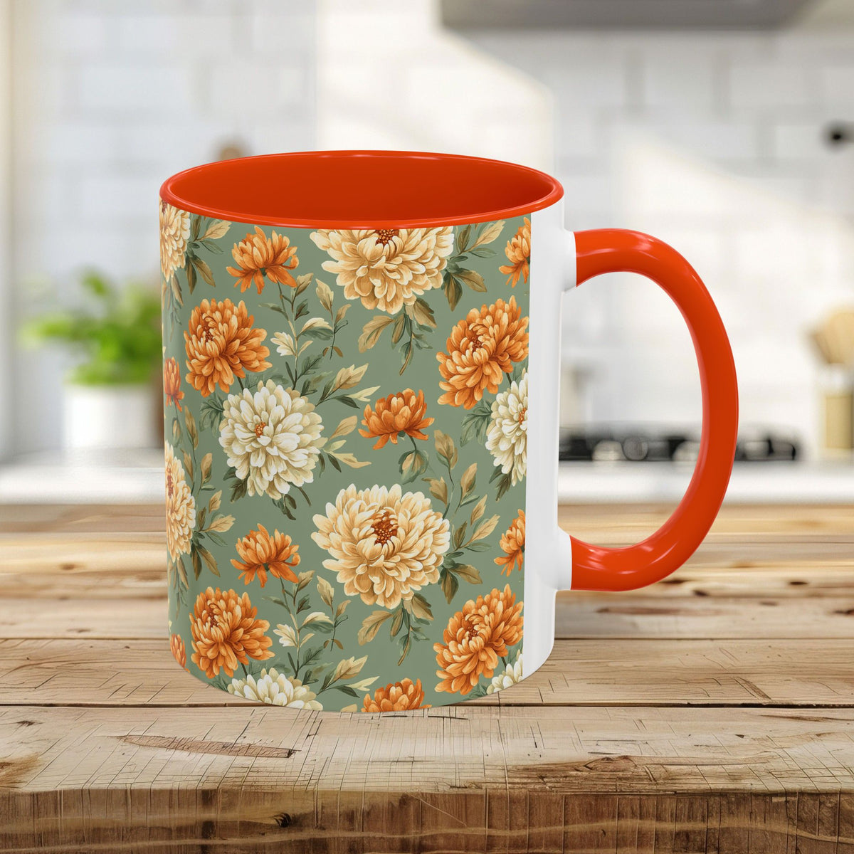 Autumn Floral Vintage Mums Mug (11/15oz)