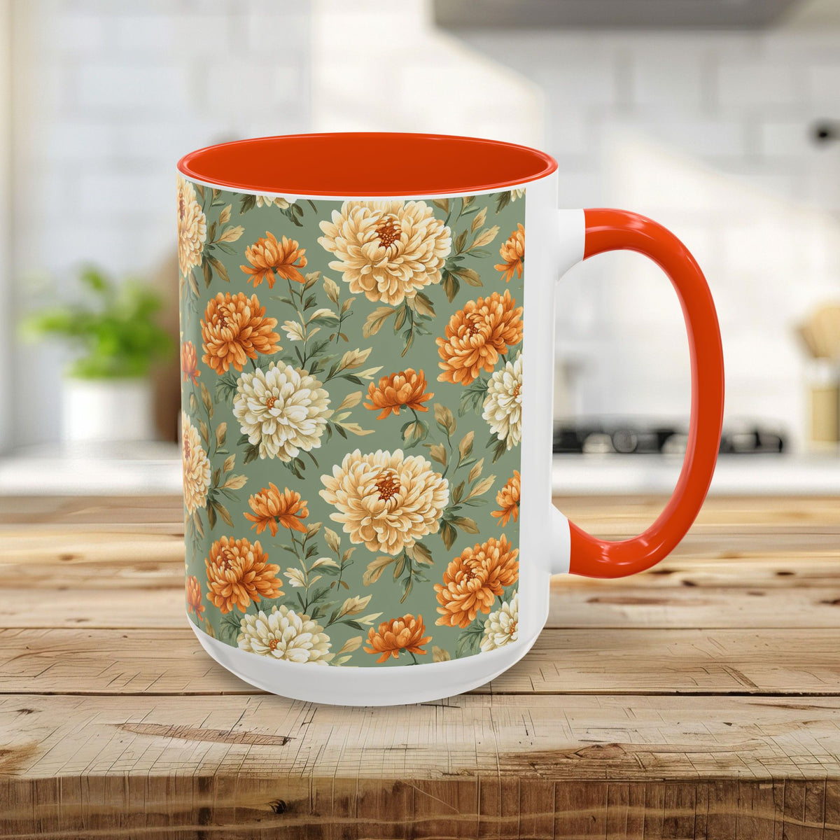 Autumn Floral Vintage Mums Mug (11/15oz)