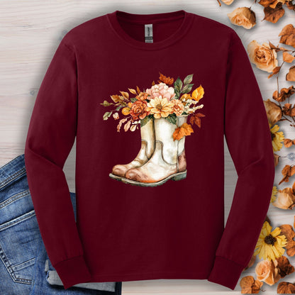 Autumn Gardening Boots Long Sleeve T-Shirt