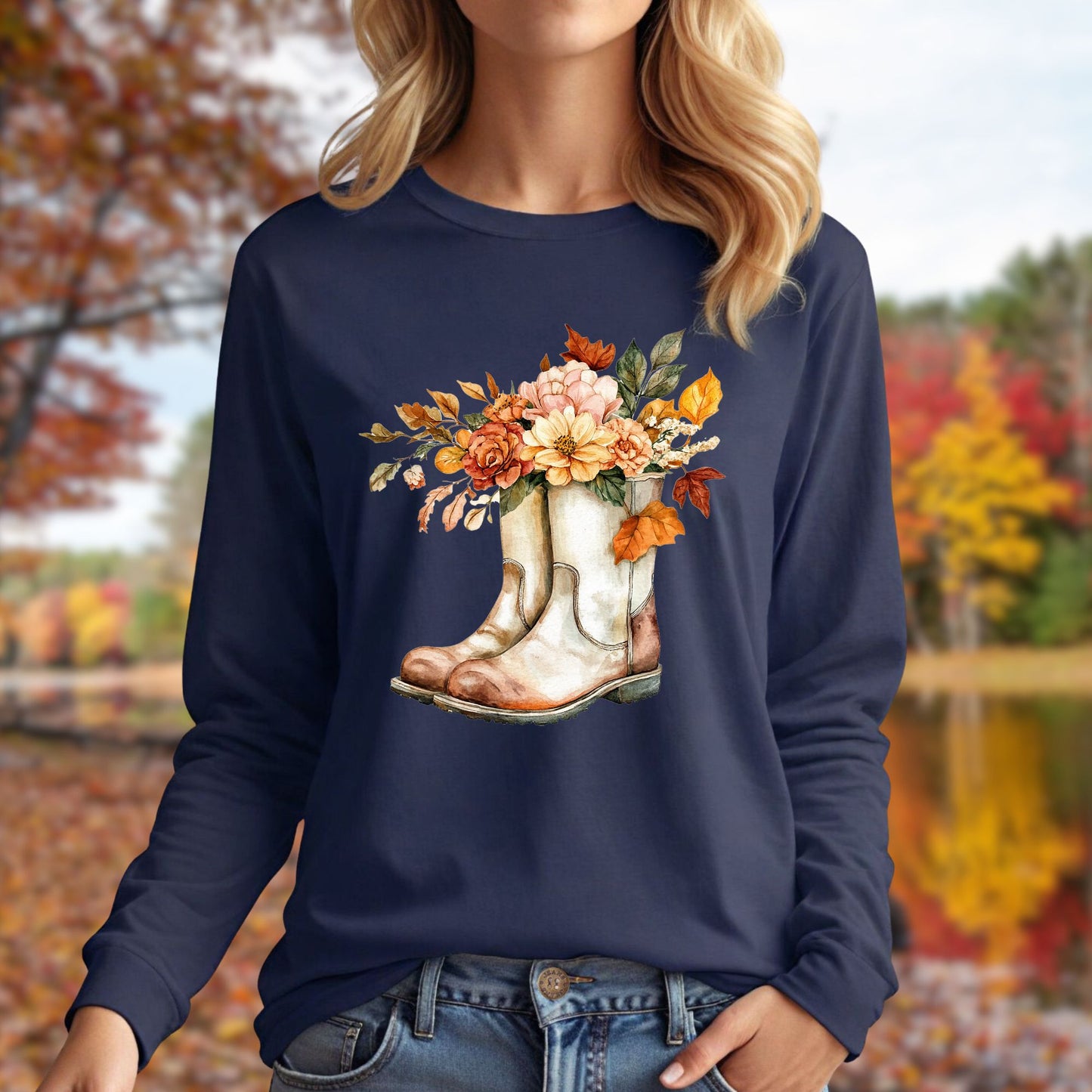 Autumn Gardening Boots Long Sleeve T-Shirt