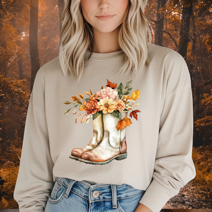 Autumn Gardening Boots Long Sleeve T-Shirt