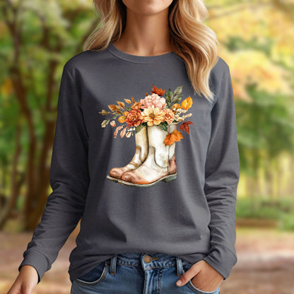 Autumn Gardening Boots Long Sleeve T-Shirt