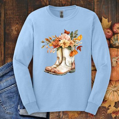 Autumn Gardening Boots Long Sleeve T-Shirt