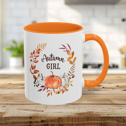 Autumn Girl Floral Pumpkin Mug (11/15oz)