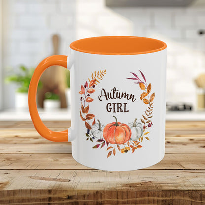 Autumn Girl Floral Pumpkin Mug (11/15oz)