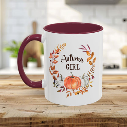 Autumn Girl Floral Pumpkin Mug (11/15oz)