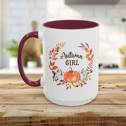 Autumn Girl Floral Pumpkin Mug (11/15oz)