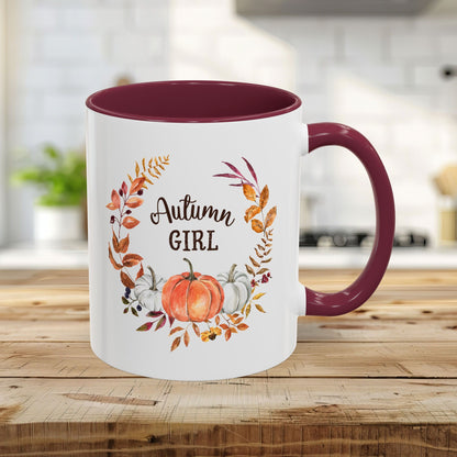 Autumn Girl Floral Pumpkin Mug (11/15oz)