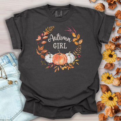 Autumn Girl Floral Pumpkin T-Shirt