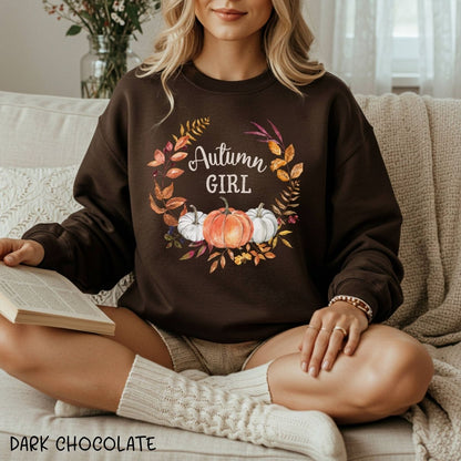 Autumn Girl Pumpkin Wreath Sweatshirt