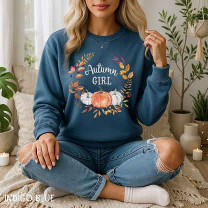 Autumn Girl Pumpkin Wreath Sweatshirt