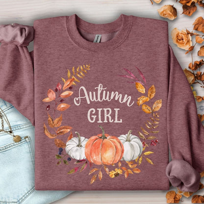 Autumn Girl Pumpkin Wreath Sweatshirt