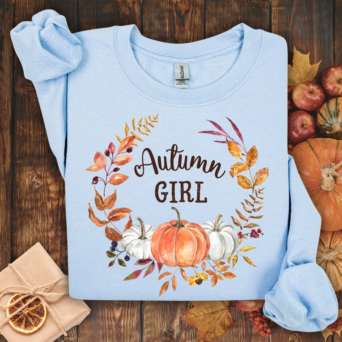 Autumn Girl Pumpkin Wreath Sweatshirt