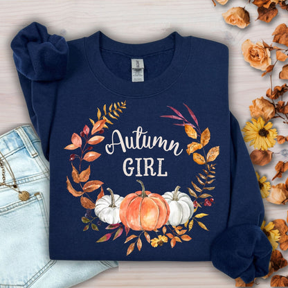 Autumn Girl Pumpkin Wreath Sweatshirt