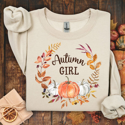 Autumn Girl Pumpkin Wreath Sweatshirt