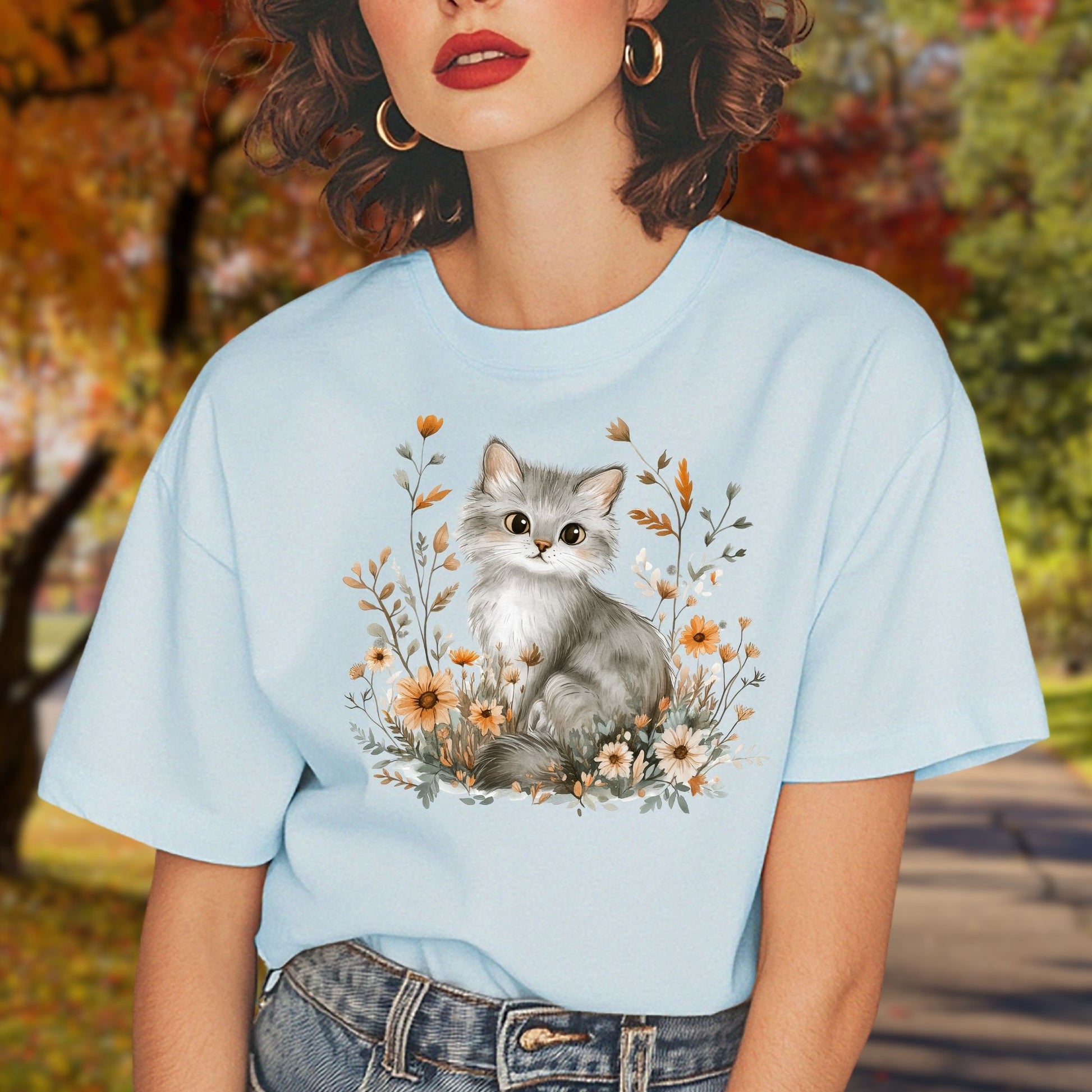 Autumn Grey Kitty T-Shirt