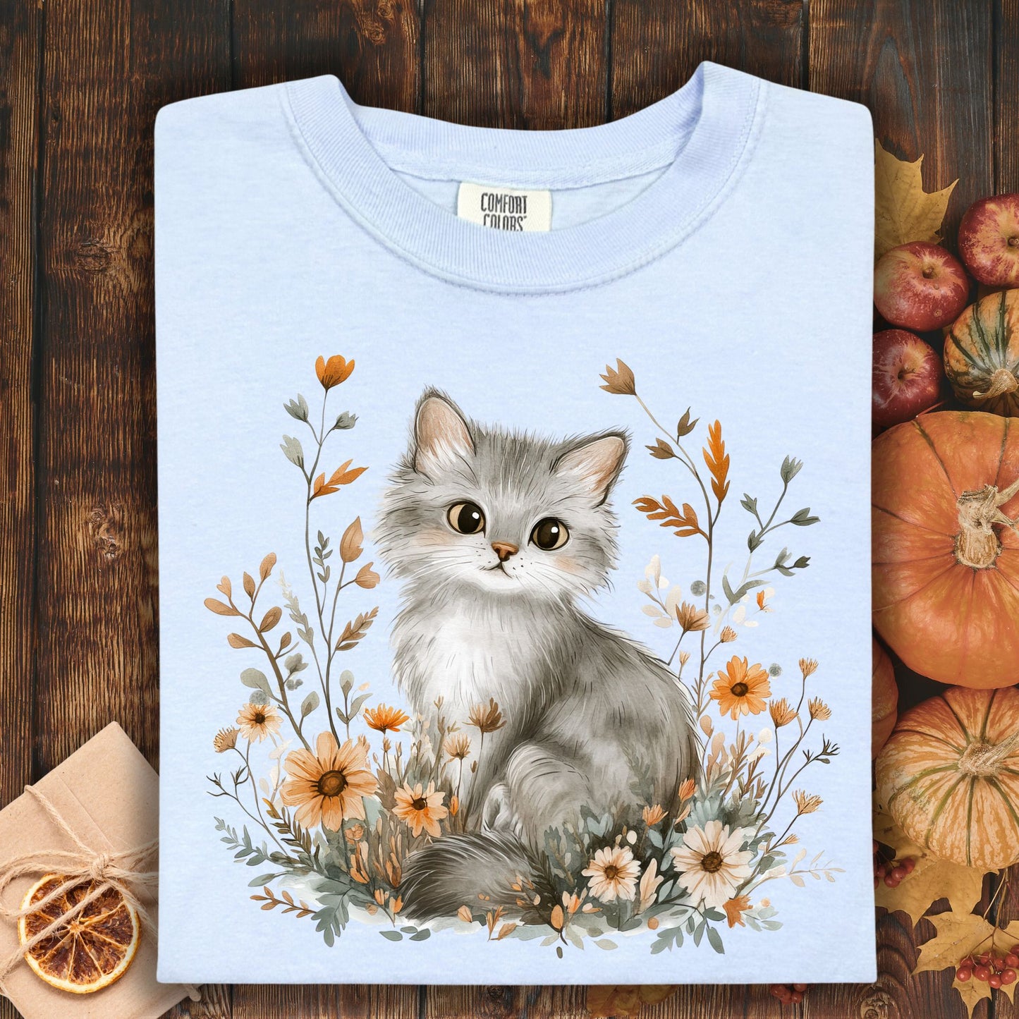 Autumn Grey Kitty T-Shirt