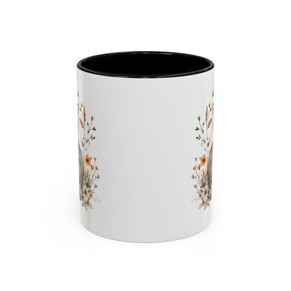 Autumn Grey Kitty with Wildflowers Mug (11/15oz)