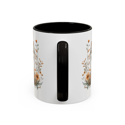 Autumn Grey Kitty with Wildflowers Mug (11/15oz)