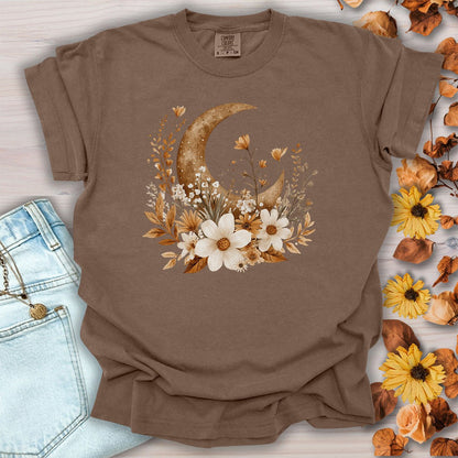 Autumn Harvest Floral Moon T-Shirt