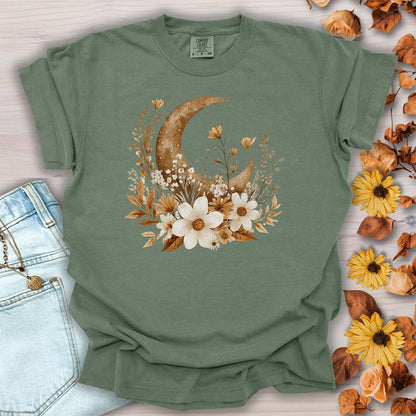 Autumn Harvest Floral Moon T-Shirt