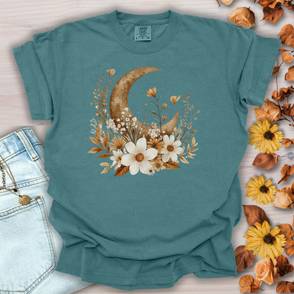 Autumn Harvest Floral Moon T-Shirt