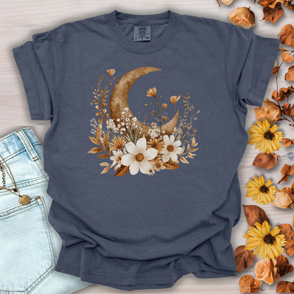 Autumn Harvest Floral Moon T-Shirt