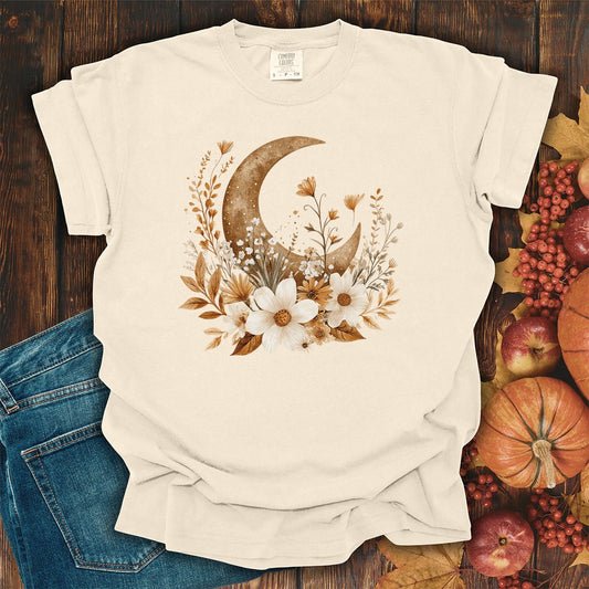 Autumn Harvest Floral Moon T-Shirt