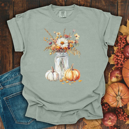 Autumn Mason Jar Bouquet & Pumpkins T-Shirt