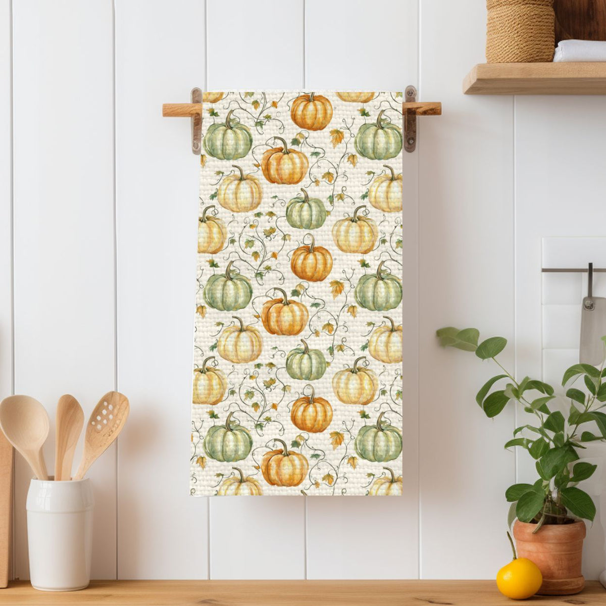 Autumn Pumpkin Harvest Tea Towel