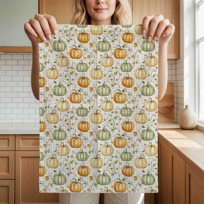 Autumn Pumpkin Harvest Tea Towel