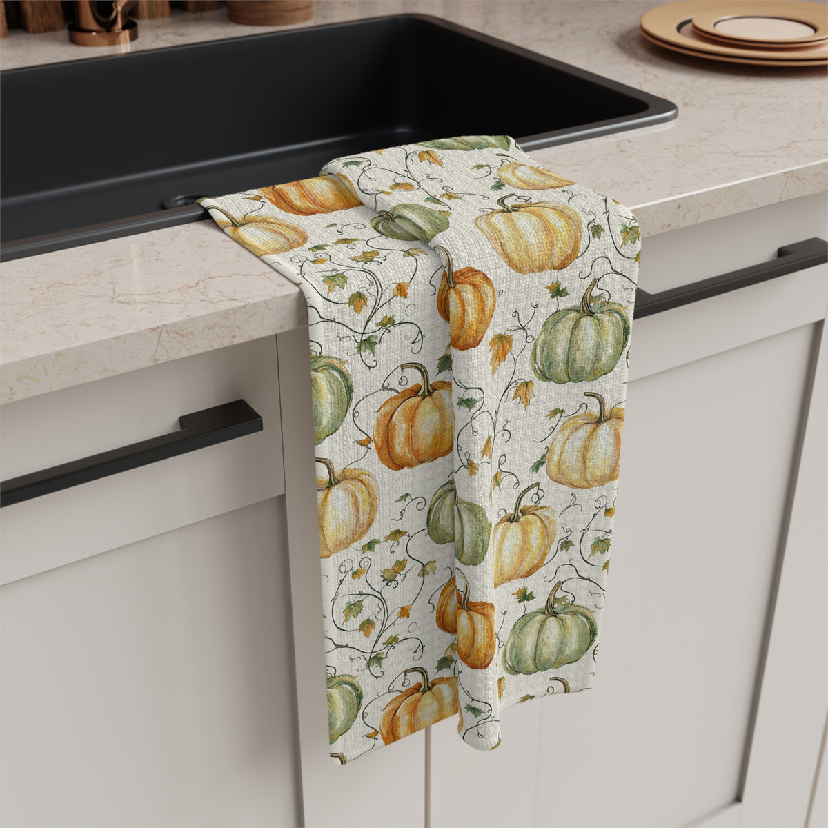 Autumn Pumpkin Harvest Tea Towel