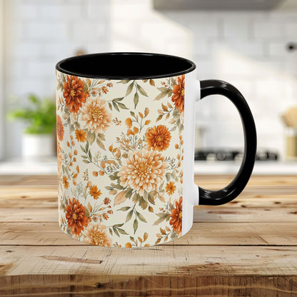 Autumn Rust & Cream Mum Floral Mug (11/15oz)