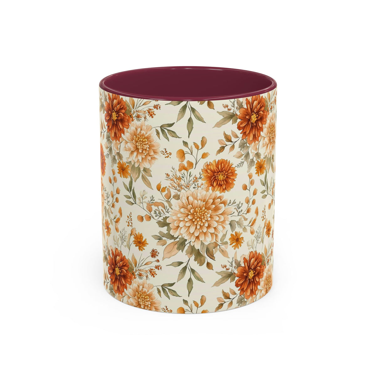 Autumn Rust & Cream Mum Floral Mug (11/15oz)