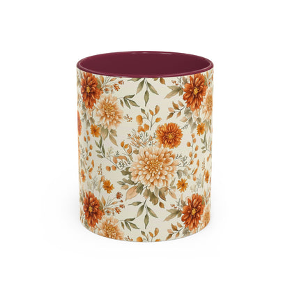 Autumn Rust & Cream Mum Floral Mug (11/15oz)