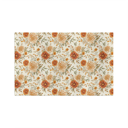 Autumn Rust & Cream Mum Floral Tea Towel