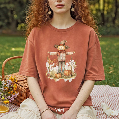 Autumn Scarecrow & Pumpkins T-Shirt