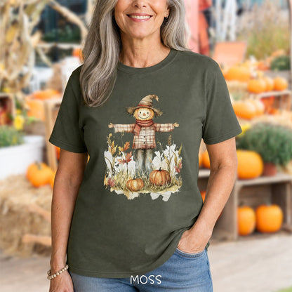 Autumn Scarecrow & Pumpkins T-Shirt
