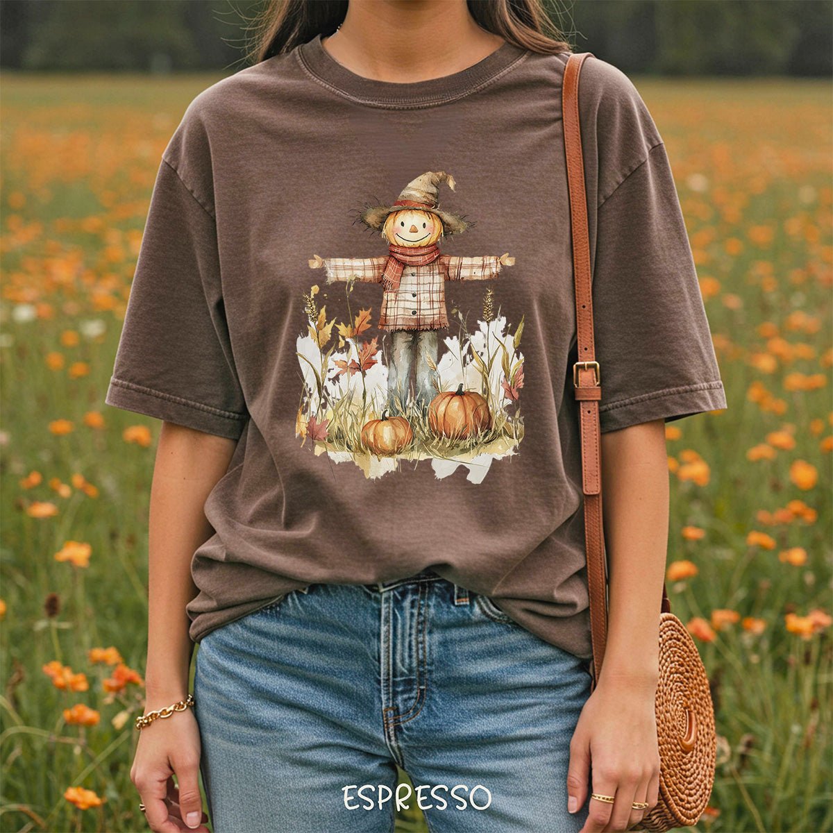 Autumn Scarecrow & Pumpkins T-Shirt