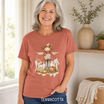 Autumn Scarecrow & Pumpkins T-Shirt