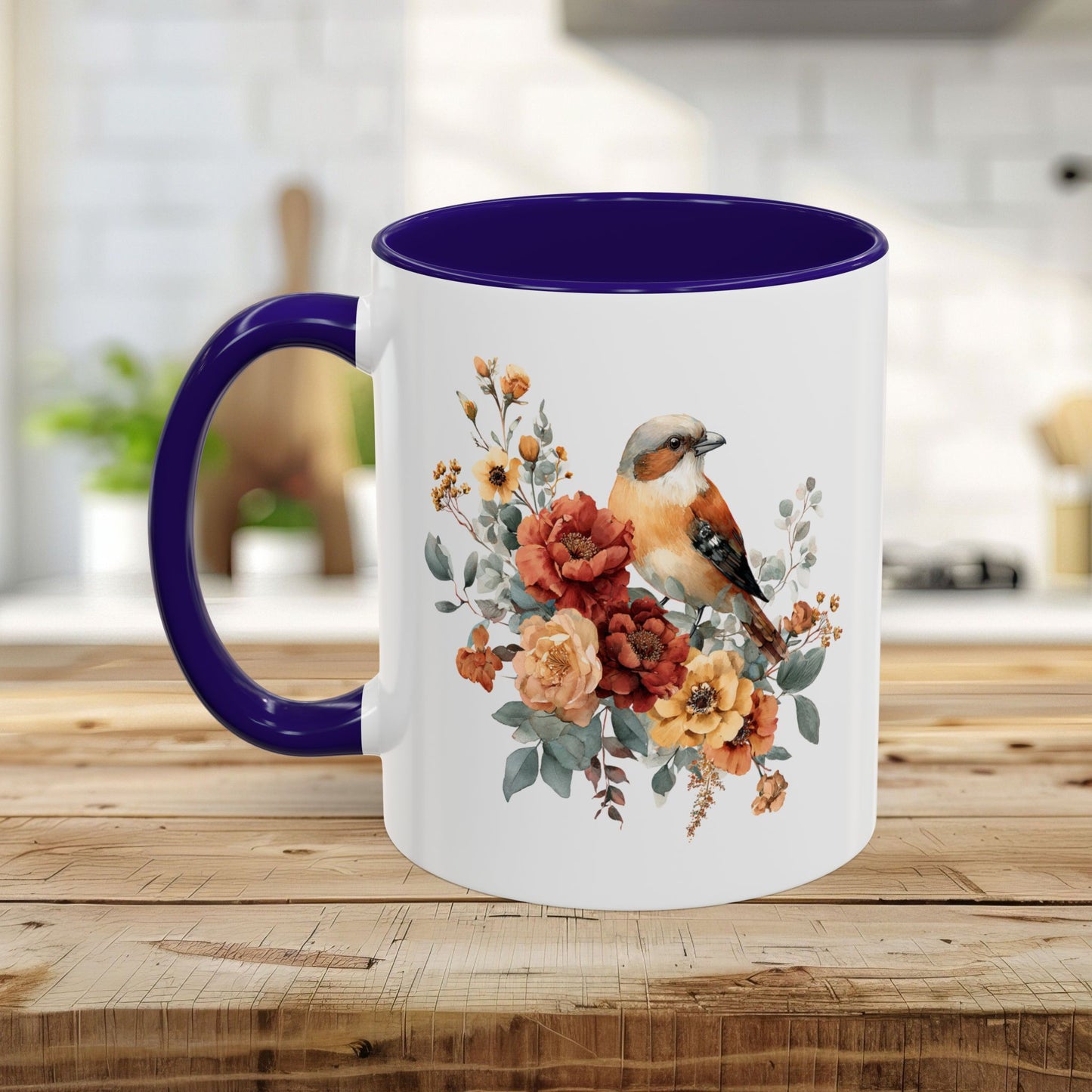 Autumn Sparrow with Roses Mug (11/15oz)