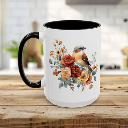 Autumn Sparrow with Roses Mug (11/15oz)